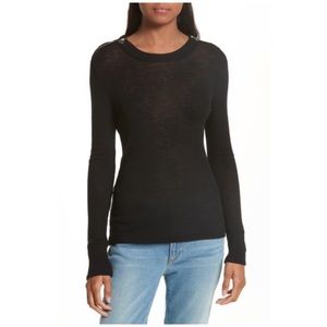 Alexander Wang T Sheer Wool Sweater Black Zipper